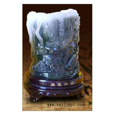 供應(yīng)千藝坊WM19237K人造玉石粉筆筒 造型獨特 實惠耐用 樹脂工藝品 深圳千藝坊工藝品廠家直供
