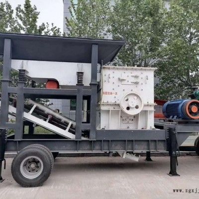 供應移動式破碎站 多功能建筑垃圾破碎站 輪胎式反擊砂石破碎機制砂設備