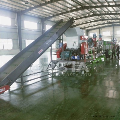 全套處置塑料瓶破碎清洗機(jī)，廢舊PET塑料瓶回收再生清洗瓶片機(jī)
