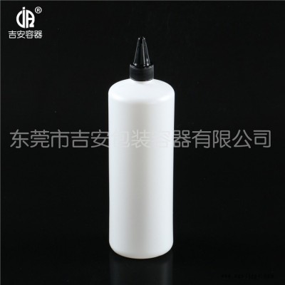 供應1L黑尖瓶美甲專用瓶 UV膠瓶 尖嘴瓶 化工塑料瓶