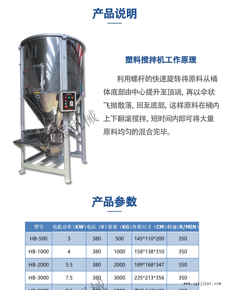 塑料顆粒攪拌機(jī) 手提塑料袋專(zhuān)用1000KG塑料顆粒攪拌機(jī)  不銹鋼制作 廠家批發(fā)示例圖3
